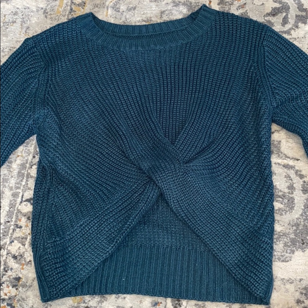 Twist front sweater